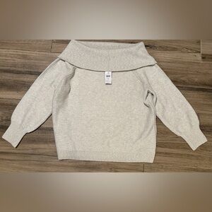 Pure J Jill Heather Gray Rolled Off The Shoulder Sweater 2X XXL Elements